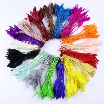50 Piezas/bolsa Plumas de Ganso Largas Despojadas Coque Plumas para Sombrerería Tocados Sombreros Adornos Accesorios de Manualidades de Colores
