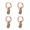 4PCS L Track Double Stud Tie Down Fitting Carbon Steel L Track Fitting with O Ring for Truck Bed