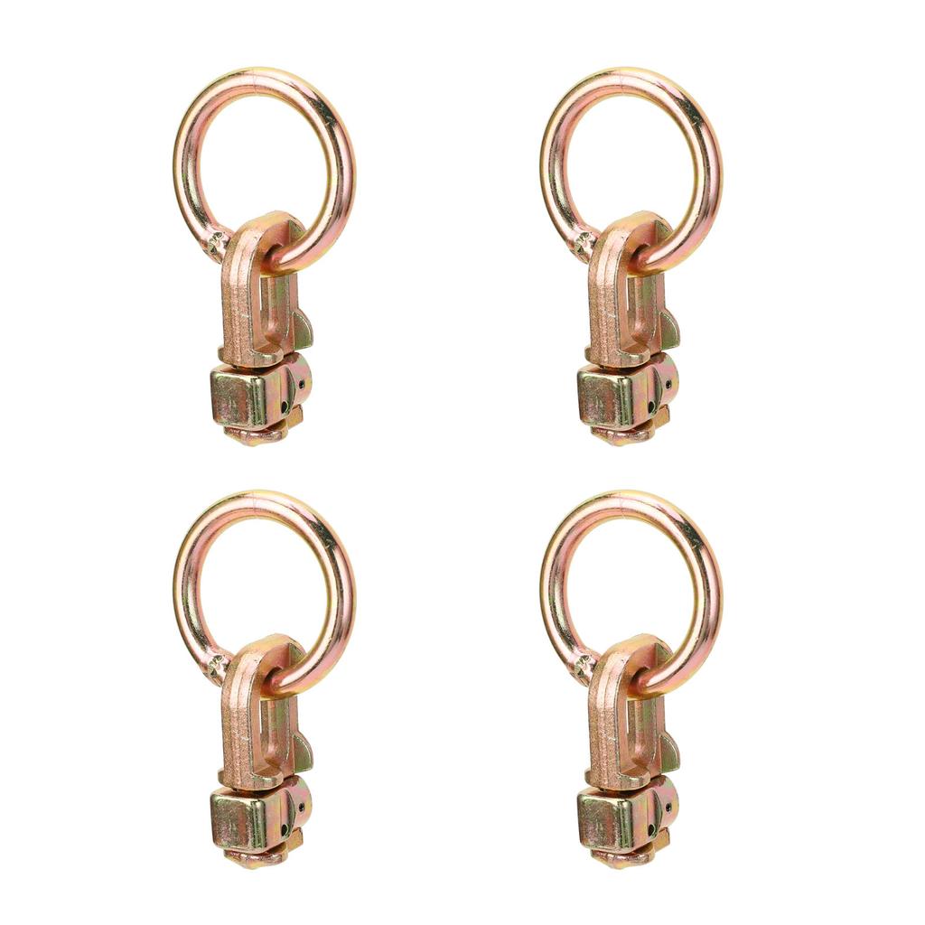 4PCS L Track Double Stud Tie Down Fitting Carbon Steel L Track Fitting with O Ring for Truck Bed