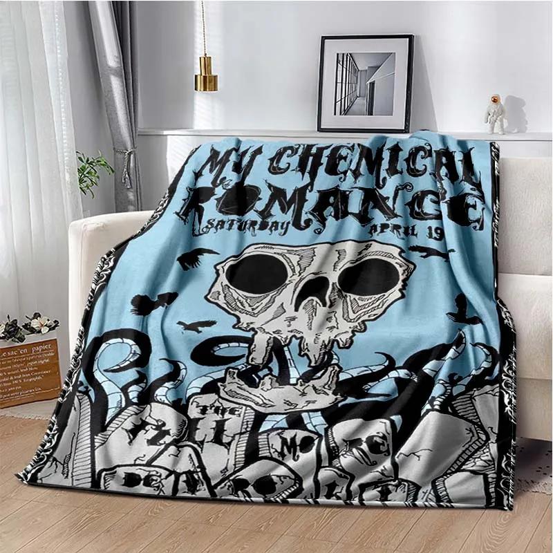 USA My Chemical Romance Band Blanket Printed Flannel Blanket Soft Warm Plush Throw Blanket for Bed Bedroom Sofa Picnic Fan Gift
