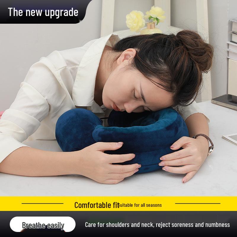 Inflatable Travel Pillow - U-shaped, Foldable Neck Support for Airplane, Car, Office & Outdoors