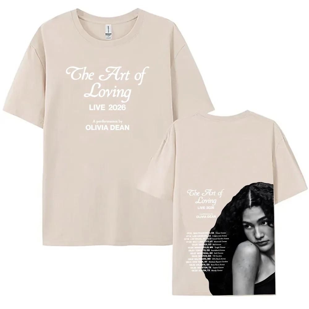The Art Of Loving Live 2026 Tshirt Singer Olivia Dean Graphic Tshirts Short Sleeve Cotton Female T Shirt Print Clothing Unisex