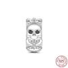 925 Sterling Silver Halloween Cartoon Pumpkin Ghost Cute Cat Beads Fit Original Fashion Bracelet Charm Women Diy Jewelry Gift