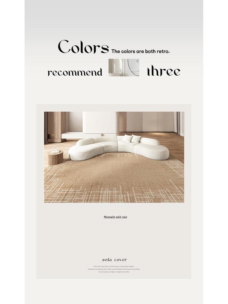 2024 Cream Long Hair Minimalist Carpet for Living Room or Bedroom
