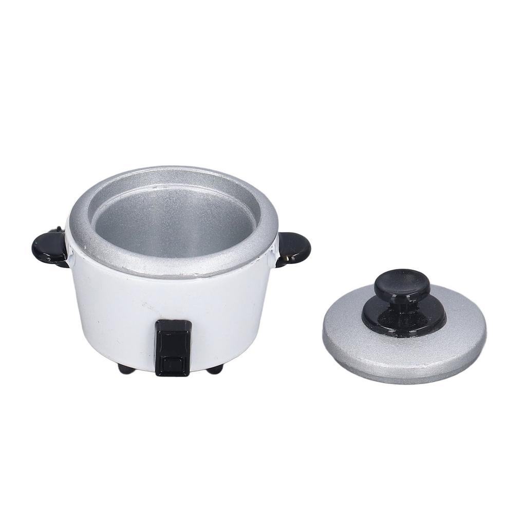 1:12 Dollhouse Rice Cooker Alloy Cute Lifelike Miniature Cookware Dollhouse Kitchen Accessories