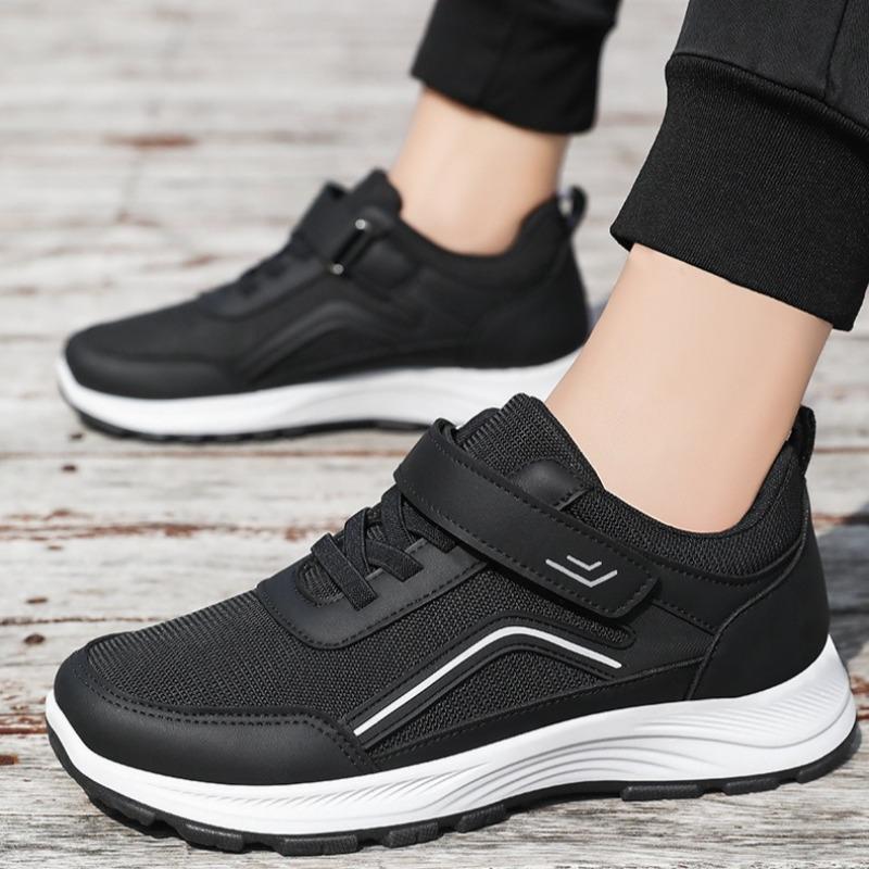 Men Elderly Walking Shoes Hook And Loop Casual Athletic Sneakers