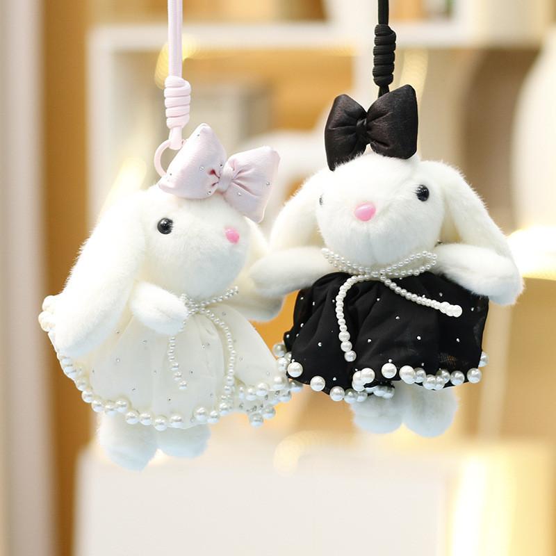 Cartoon Rabbit Plush Doll With Pp Cotton Filling For Handbag Decoration