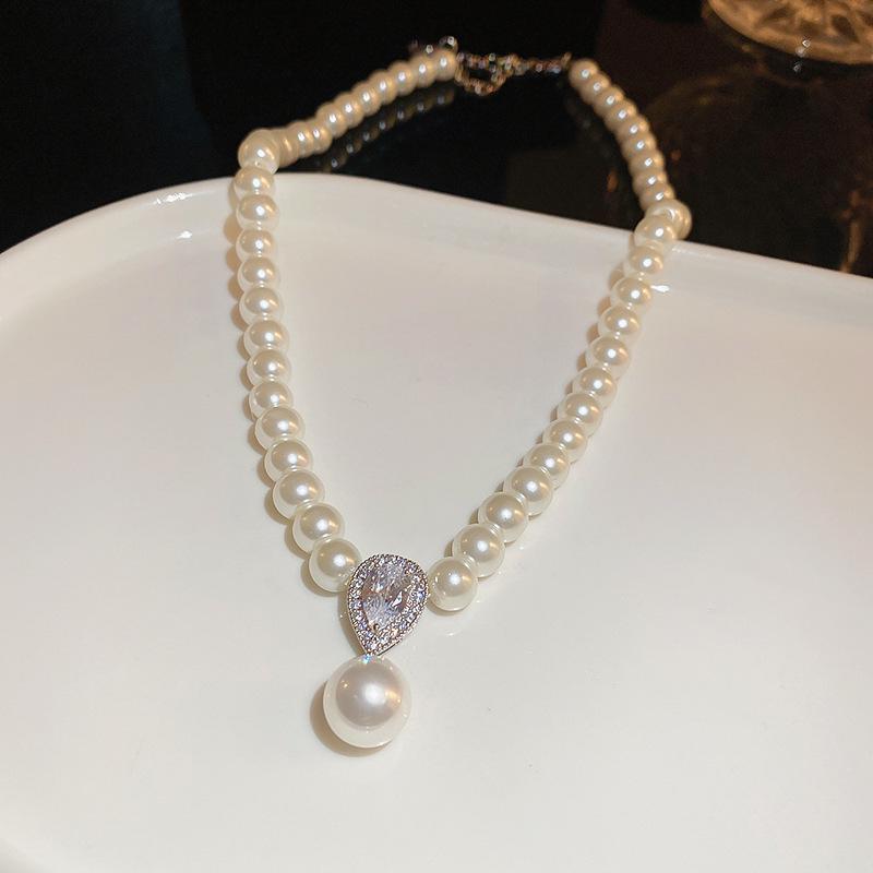 Collana di Perle Fatata Stile Coreano - Catena Clavicola Elegante e di Tendenza per Donna