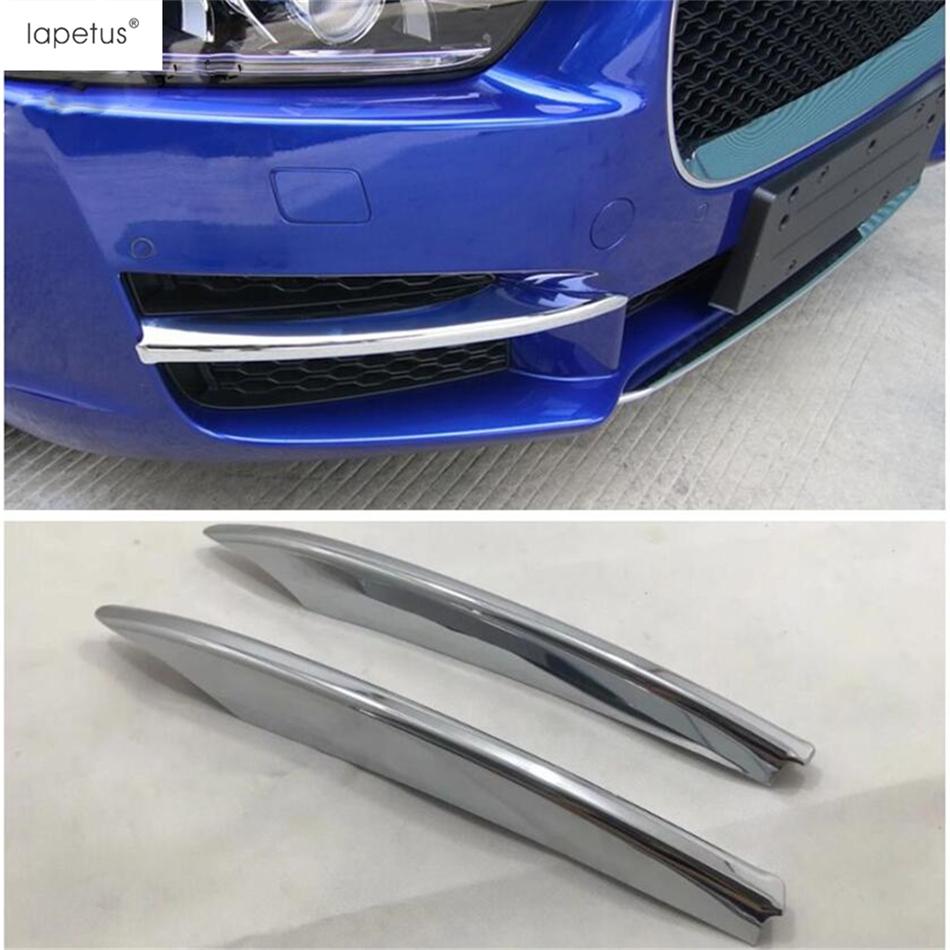 Front Fog Lamps Lights Eyebrow Strip Bumper Air Vent Intake Splitter Decoration Cover Trim Accessories For Jaguar XE 2016 -