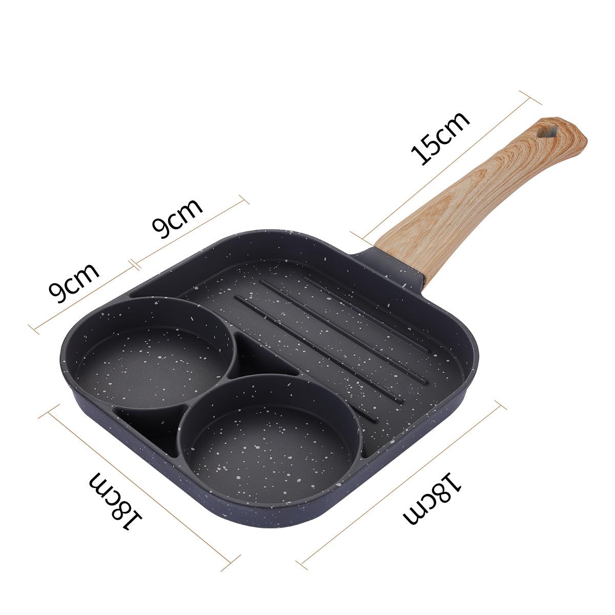 Maifanshi Four Hole Frying Pan Flat Bottomed Non Stick Steak Cooking Pots Egg Frying Pan Multifunctional Kitchens Accessories