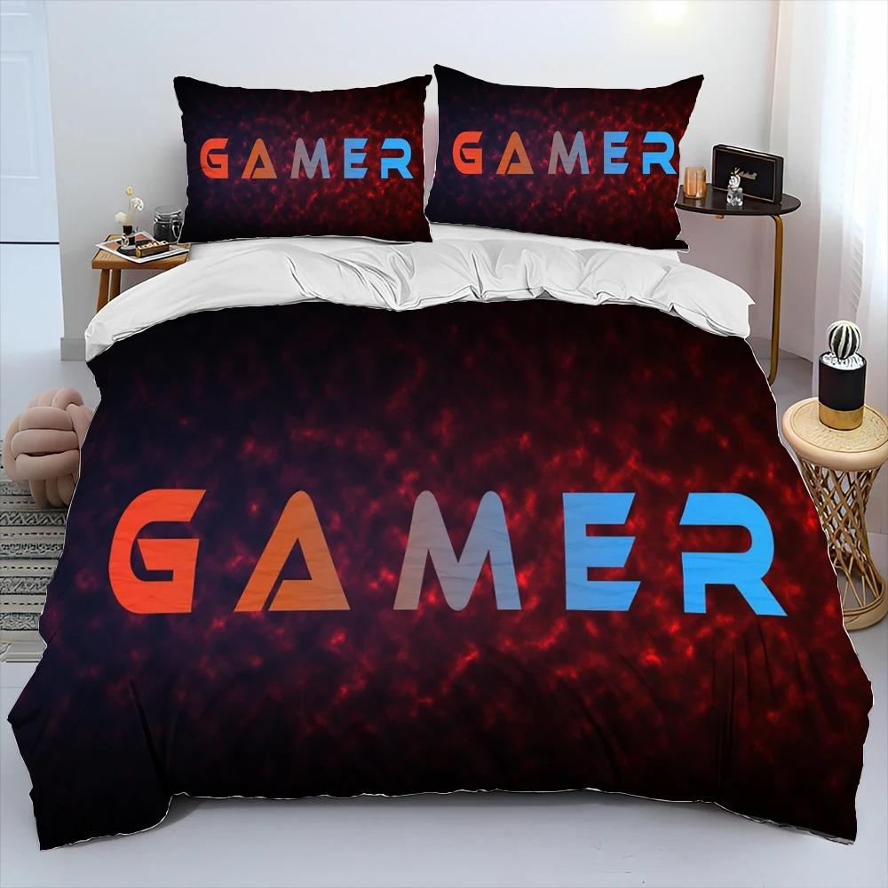 Gamer Game Over Cartoon Comforter Bedding CollectionDuvet Cover Bed Collection Quilt Cover PillowcaseKing Queen Size Bedding Collection Adult Boys
