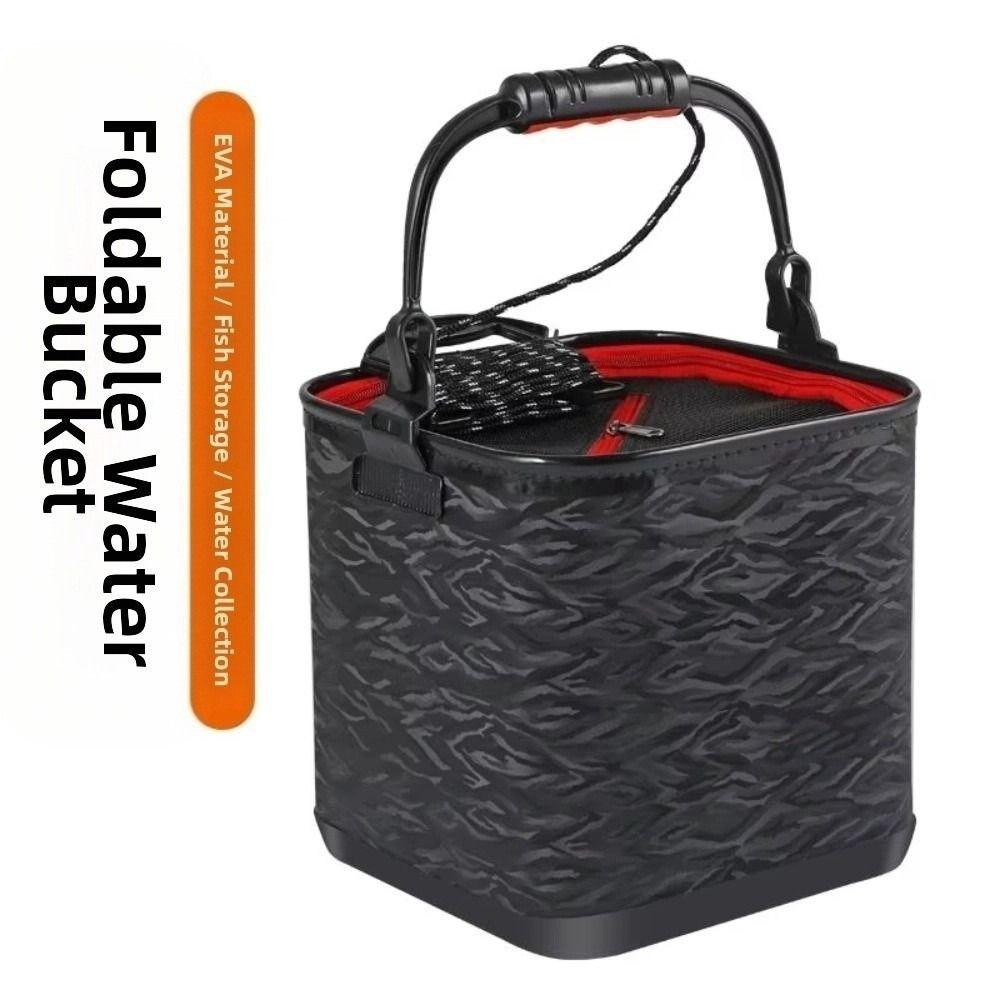 Portable Folding Bucket 3D Textured EVA Bucket Small Fishing Box Outdoor Fishing