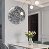 CC127-142 Luxurious Round Marble Wall Clock, 3D Creative Acrylic Design for Home Decor