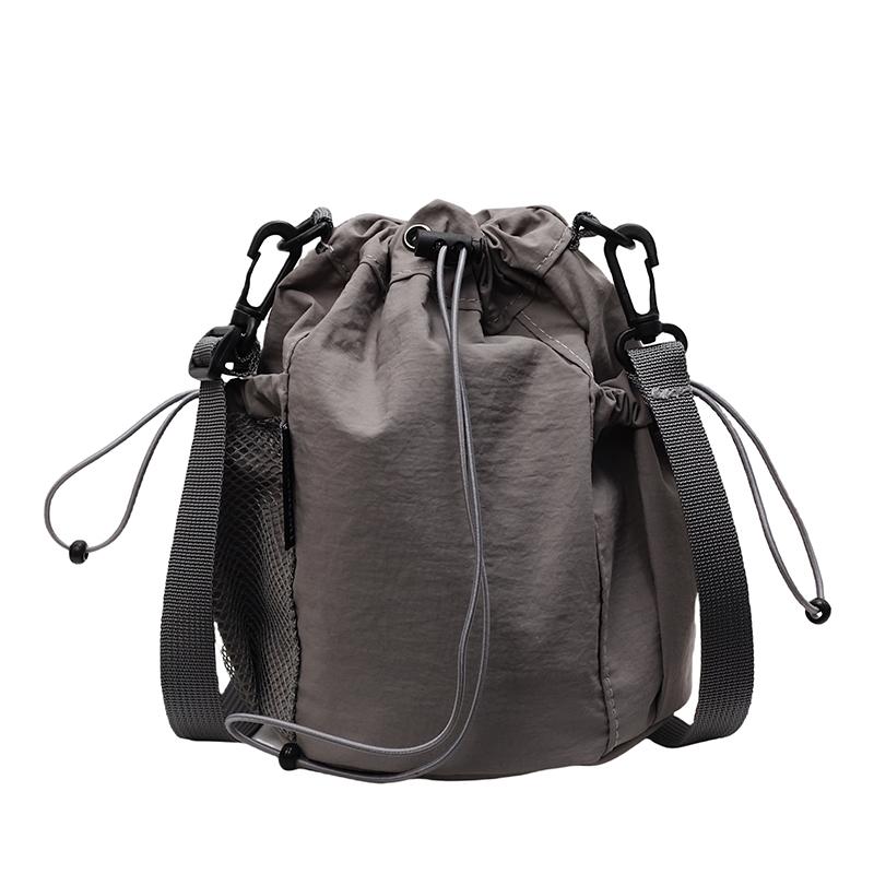 Women Fashiable Drawstring Design Canvas Handbags Korean Mini Cell Phe Bag Small Crossbody Casual Ladies Travel Shoulder Bag