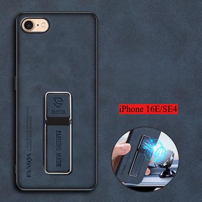 Phone Kickstand Case For IPhone 16E 16e Luxury Skinsheep KickStand Hard Case for Iphone 16E SE4 2025 Shockproof Soft Edge Magnetic Holder Phone Cover