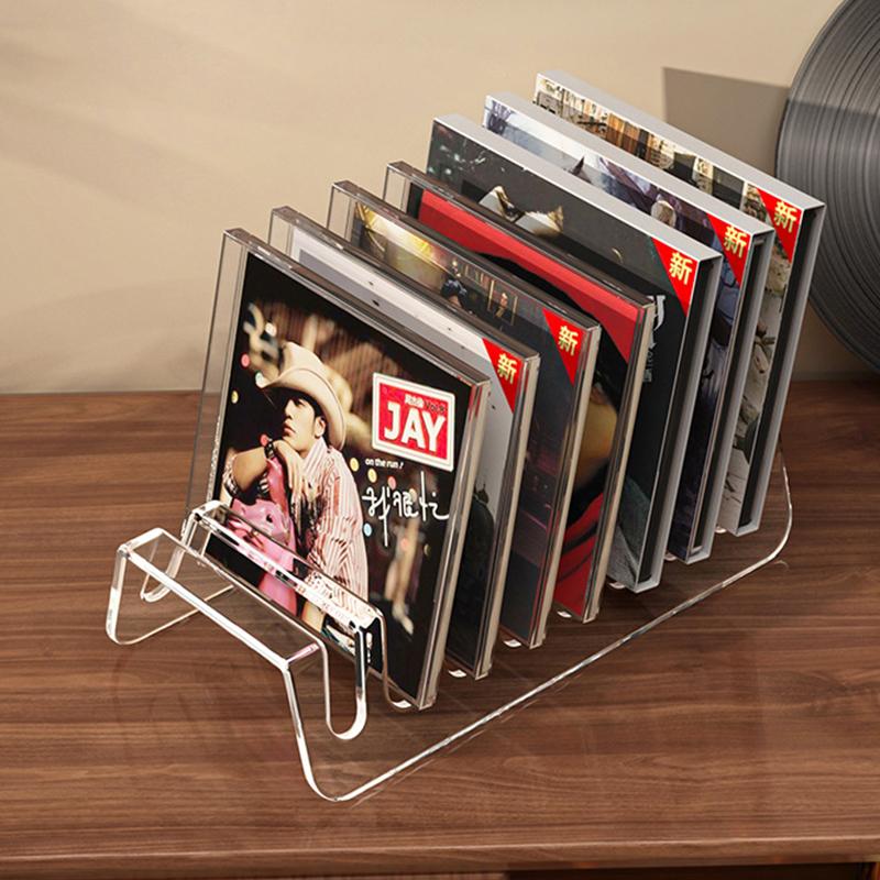 Stojak na płyty CD, Stojak na albumy, Przezroczysty stojak do przechowywania płyt i kaset, Wielofunkcyjny stojak na ladę