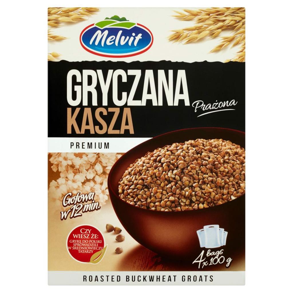 Melvit Premium Geroosterde Boekweitkorrels 400 g (4 zakken)