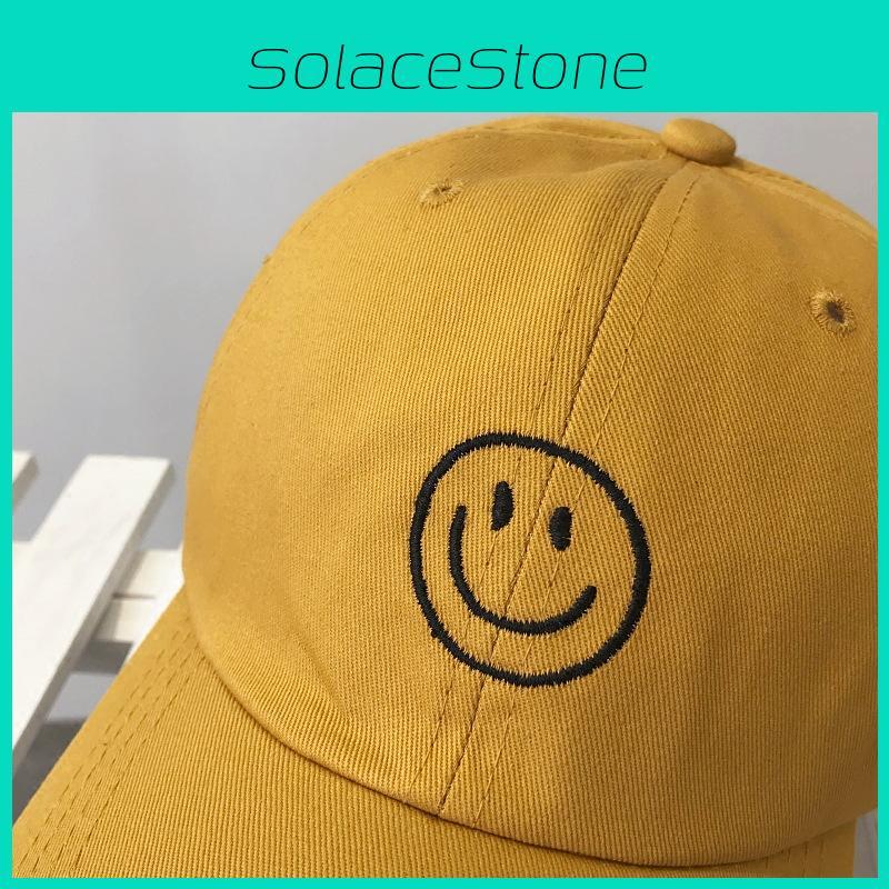 Soft Top Smiley Face Baseball Cap For Women Adjustable Breathable Hat For All Seasons