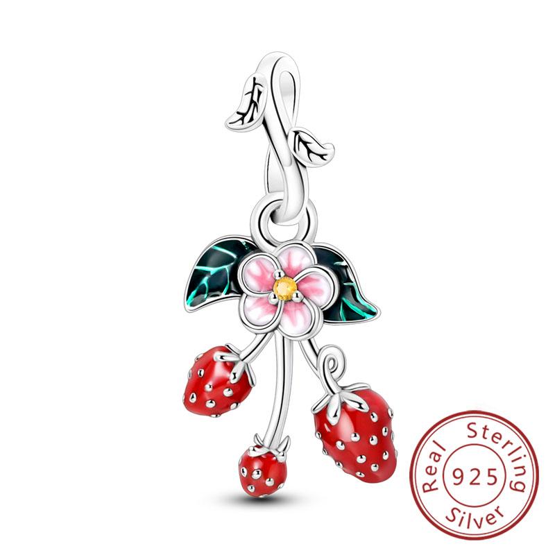 Original Charms Beads Copper Cherry Strawberry Avocado Fruit Charms Pendant For Woman Jewelry Making