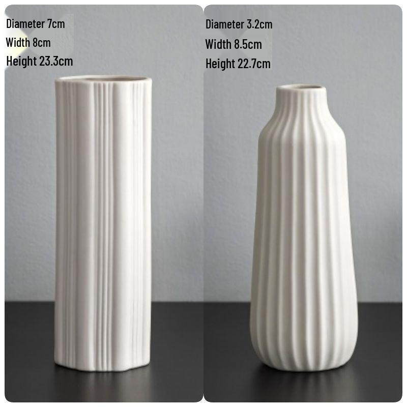 Modern Nordic White Ceramic Vase - Light Luxury Ins Style for Home Decoration and Flower Arrangement
