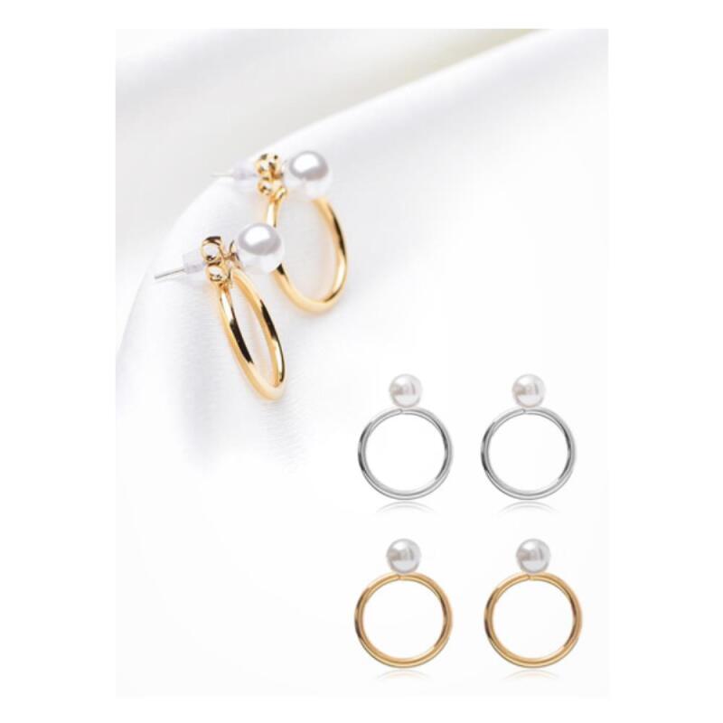 

Women s interview look, date look, pearl gold earrings A20334_Gold