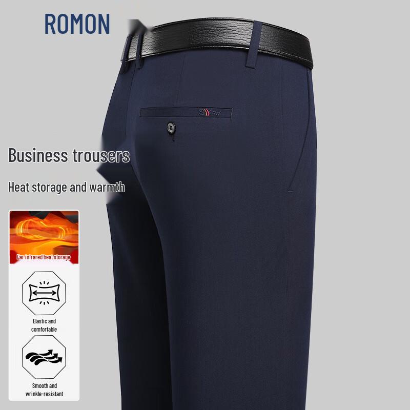Romon Men s Autumn/Winter Straight-Leg Trousers 30