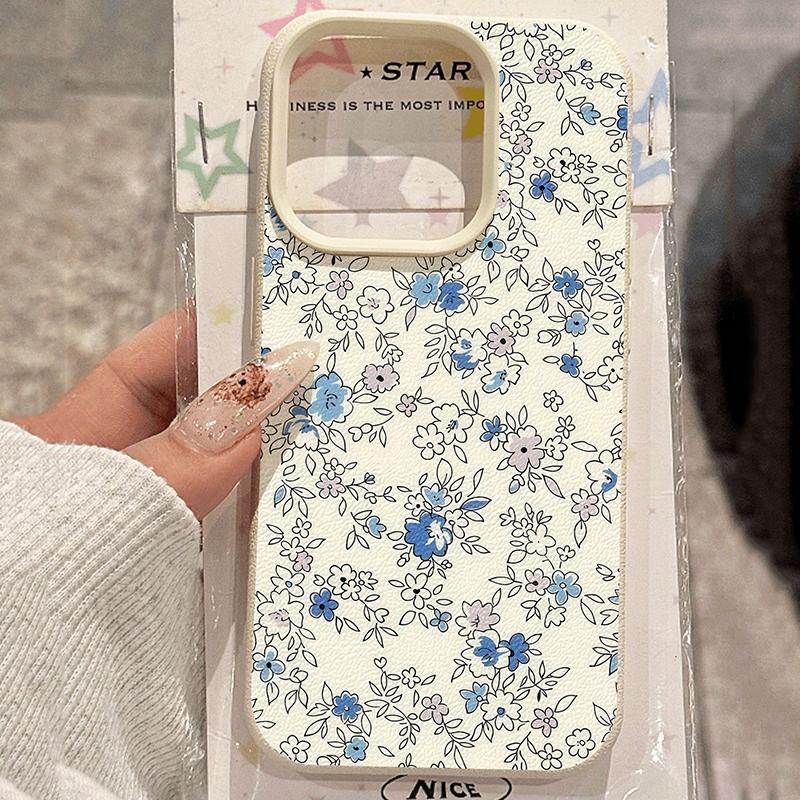 Pink Floral Pattern Anti-Fall Anti-Slip Soft Phone Case For IPhone 17 17Air 11 12 13 14 15 16 Plus 17 Pro Max Cover Case Funda