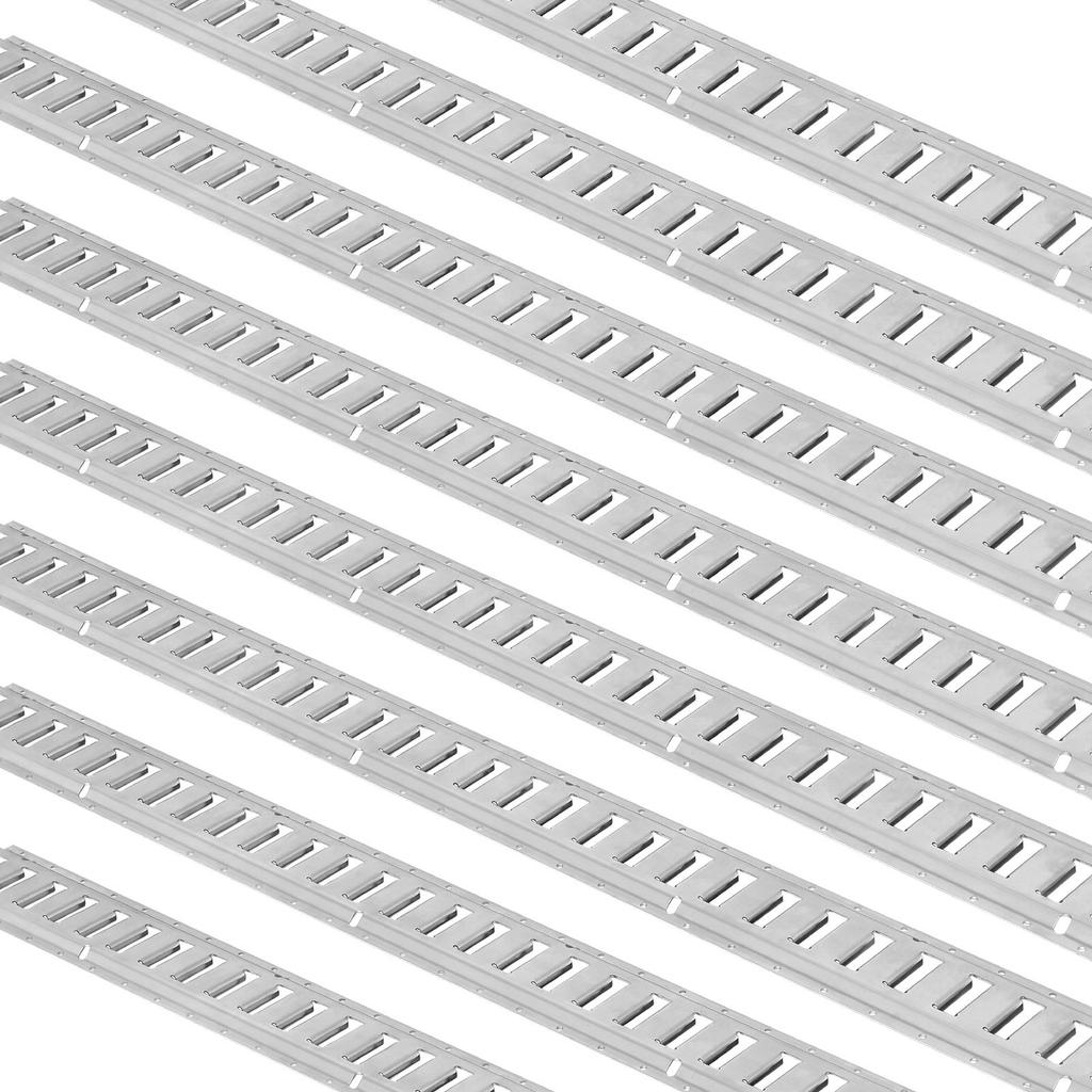 E Track Tie-Down Rail Kit, 34PCS 5FT E-Tracks Set Includes 8 Steel Rails & 2 Single Slot & 8 O Rings & 8 Tie-Offs W/ D-Ring & 8 End Caps, Securing