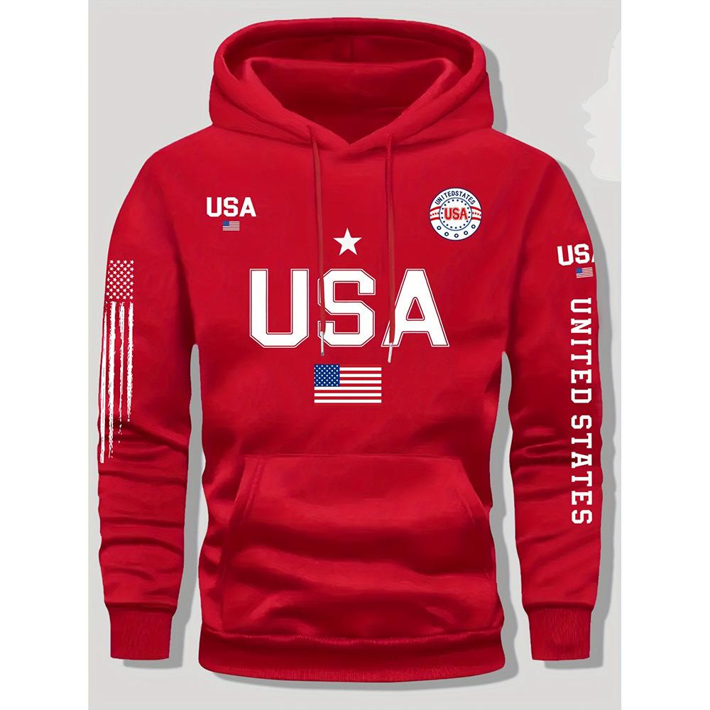 Popular Autumn and Winter New Sweater USA3d Digital Printing Simple Letter Hoodie Sports and Leisure