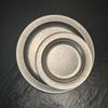 Stainless Steel Round Plate Retro Dessert Dish for Steak BBQ Straight Edge Flat Bottom Tray for BBQ Home Camping Picnic
