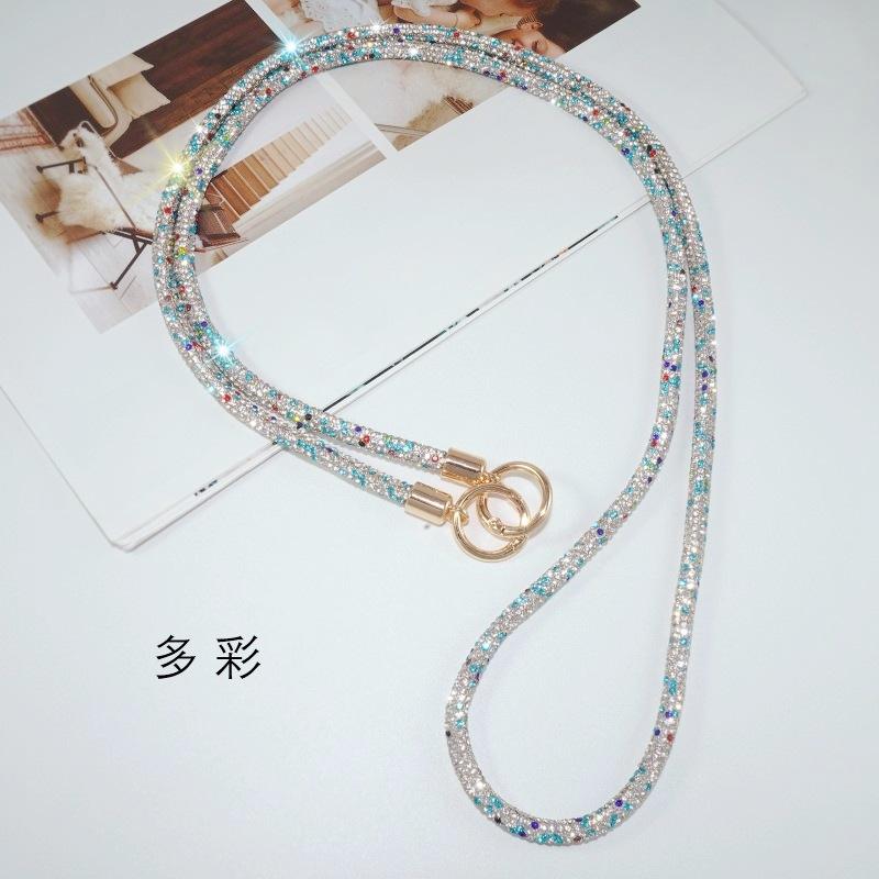 

Crystal Rhinestone Phone Lanyard Bling Bright Diamond Anti-lost Rope Strap Hanging Cord Chain Phone Cover Accessories