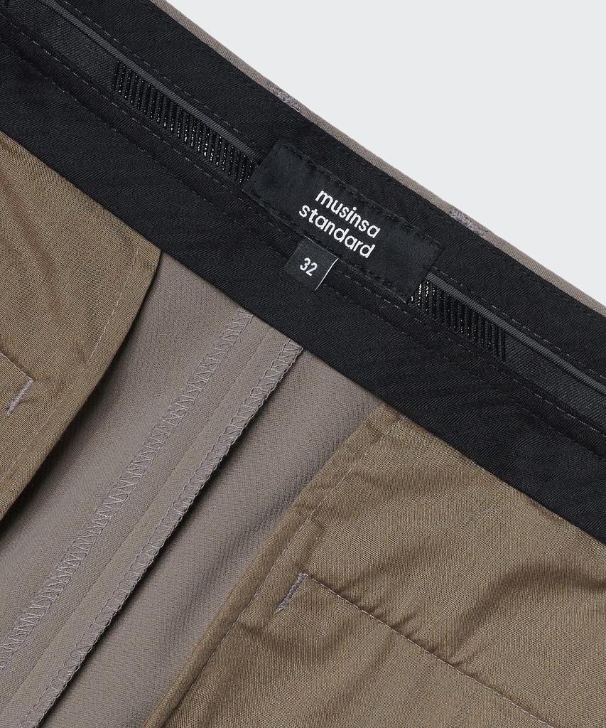 MUSINSA STANDARD Super Wide Hidden Banding Slacks [Dusty Beige]