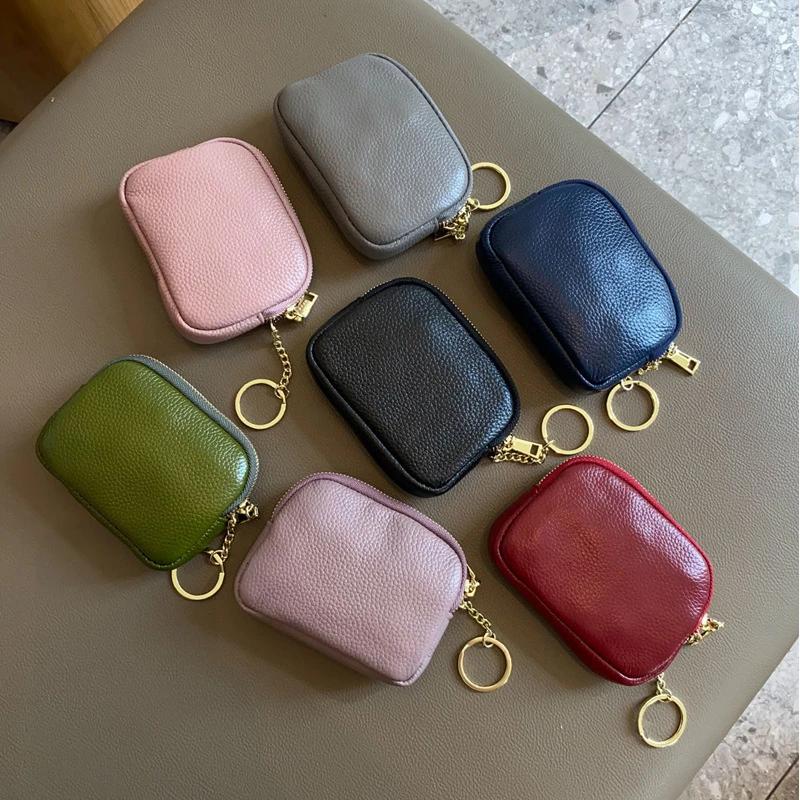 

Women Clutch Coin Purse Fashion Simple Genuine Leather Short Wallet Card Holder Organizer Bags Mini Zipper Cute Money Bags