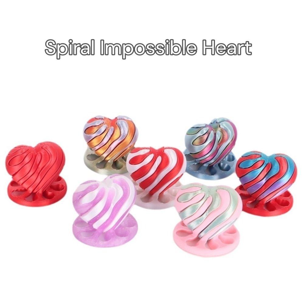 

3D Printed Fidget Toy Spiral Impossible Heart Passthrough Fidget Toy Desk Ornaments D