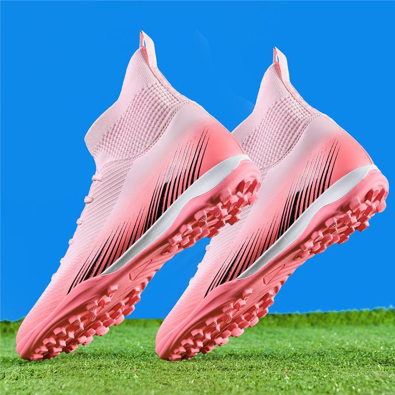 Children's High-top Football Shoes Boys and Girls Long Nails Broken Nails Artificial Grass Game Training Shoes