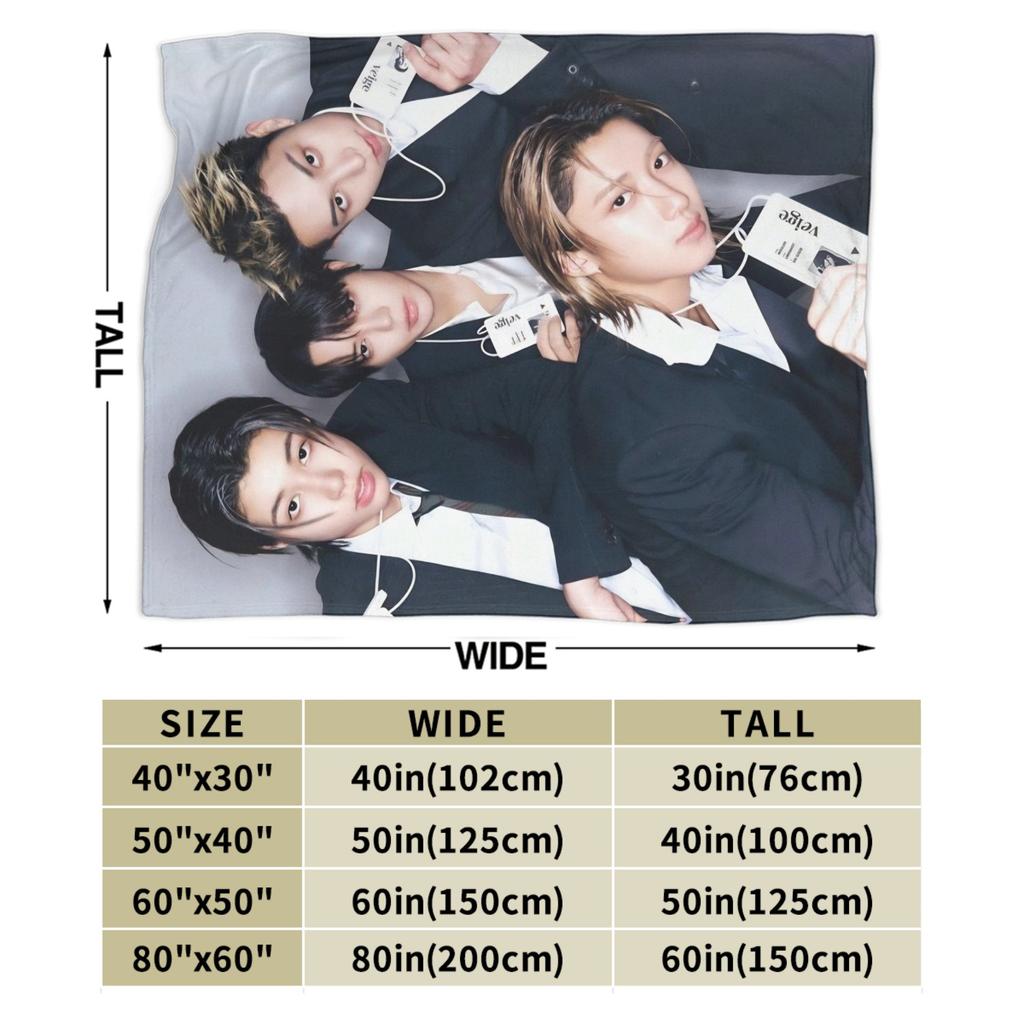 Kpop Group Lngshot Printed Blanket For Men Women Ultra Soft Throw Blankets for Bed 50x60 Inches Multi-size