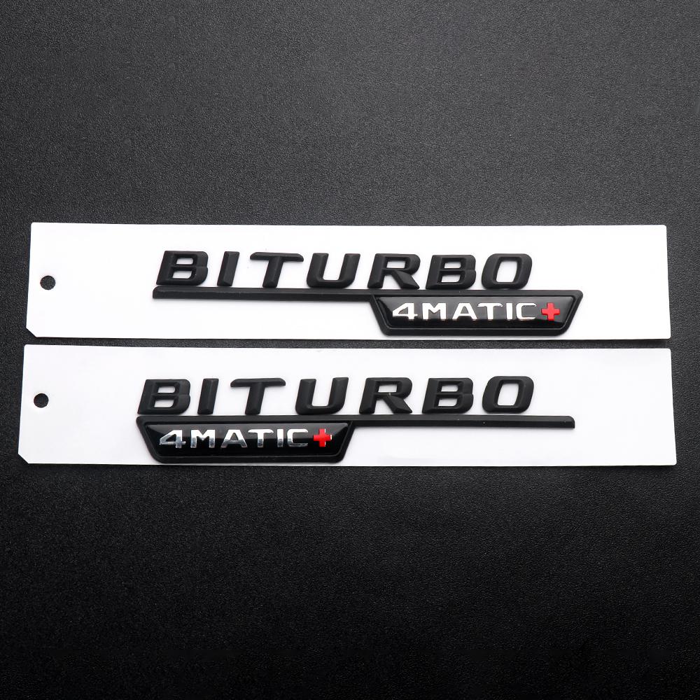 ABS V8 BITURBO 4MATIC Badge Sticker Car Body Trunk Fender Decoration For Mercedes Benz AMG W203 W206 W220 W205 W211 W210 W108
