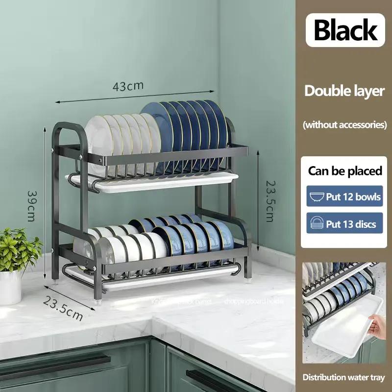 Large-capacity Kitchen Spice Rack Multi-functional Dish Drying Rack Bold And Thick Dish Rack Load-bearing Tough Stand