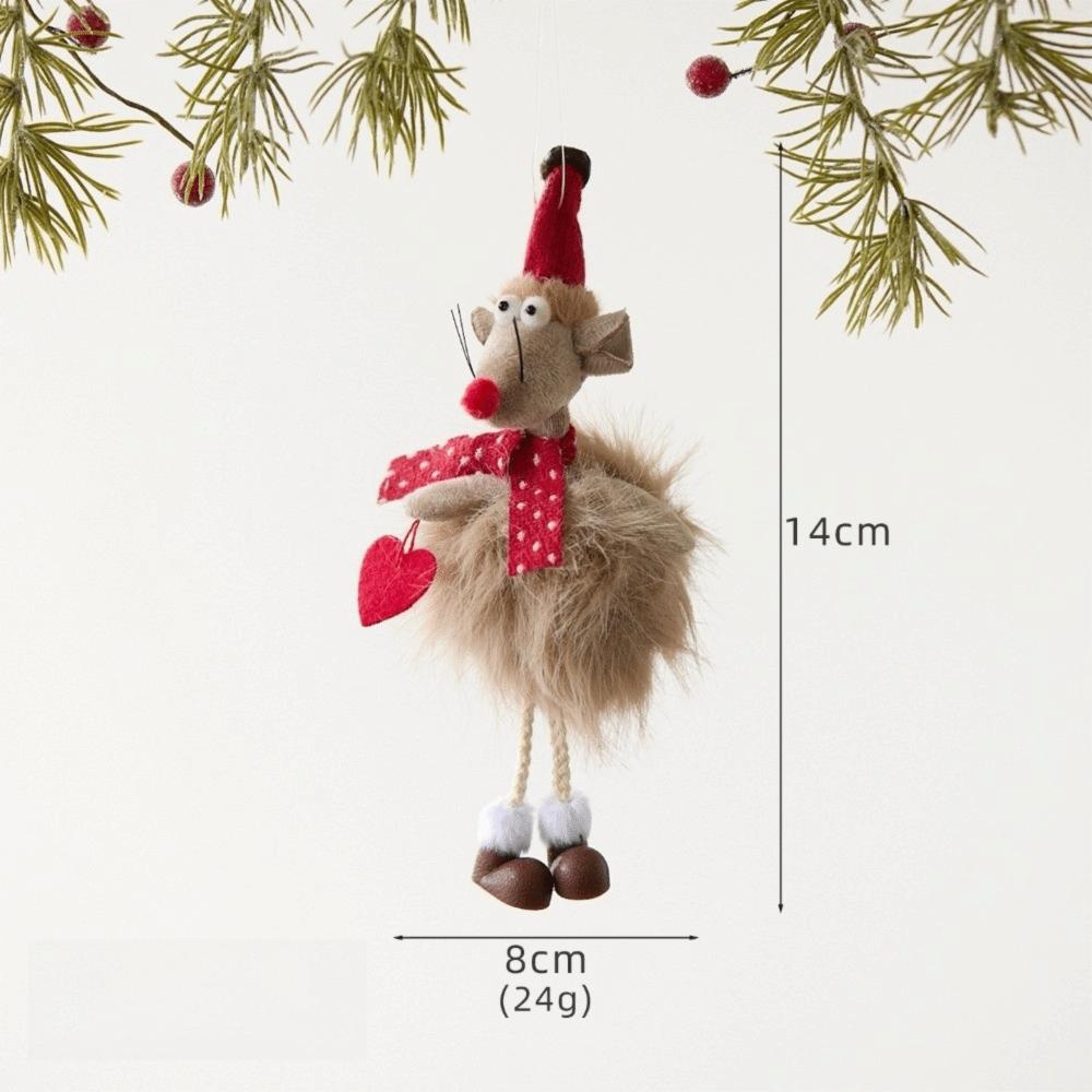 Cute Mouse Doll Ornaments Fabric Animal Pendants Christmas Gift Doll Decorations Christmas Tree Hanging Ornaments