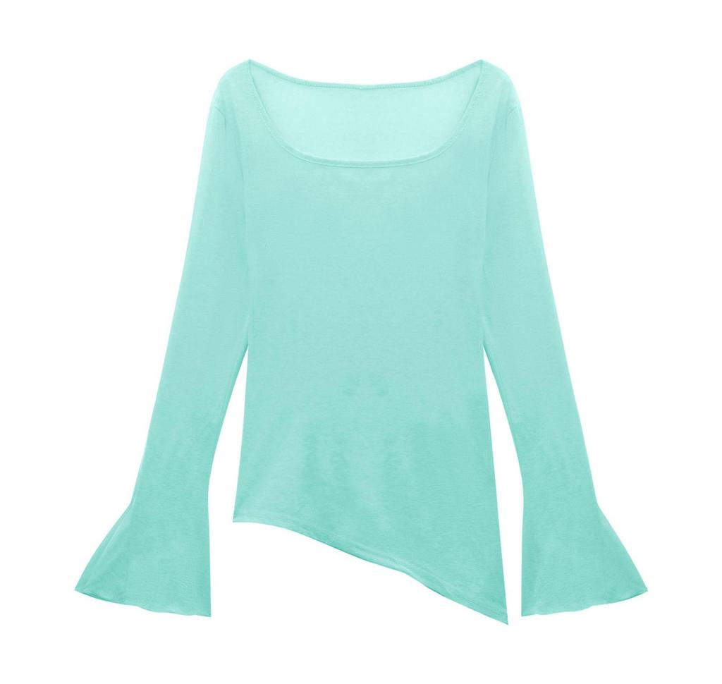 Reines Verlangen Spicy Girl Fledermausärmel Sonnenschutz Cover-up T-Shirt für Damen - Slim Fit Unregelmäßiges Dünnes Oberteil für den Frühling