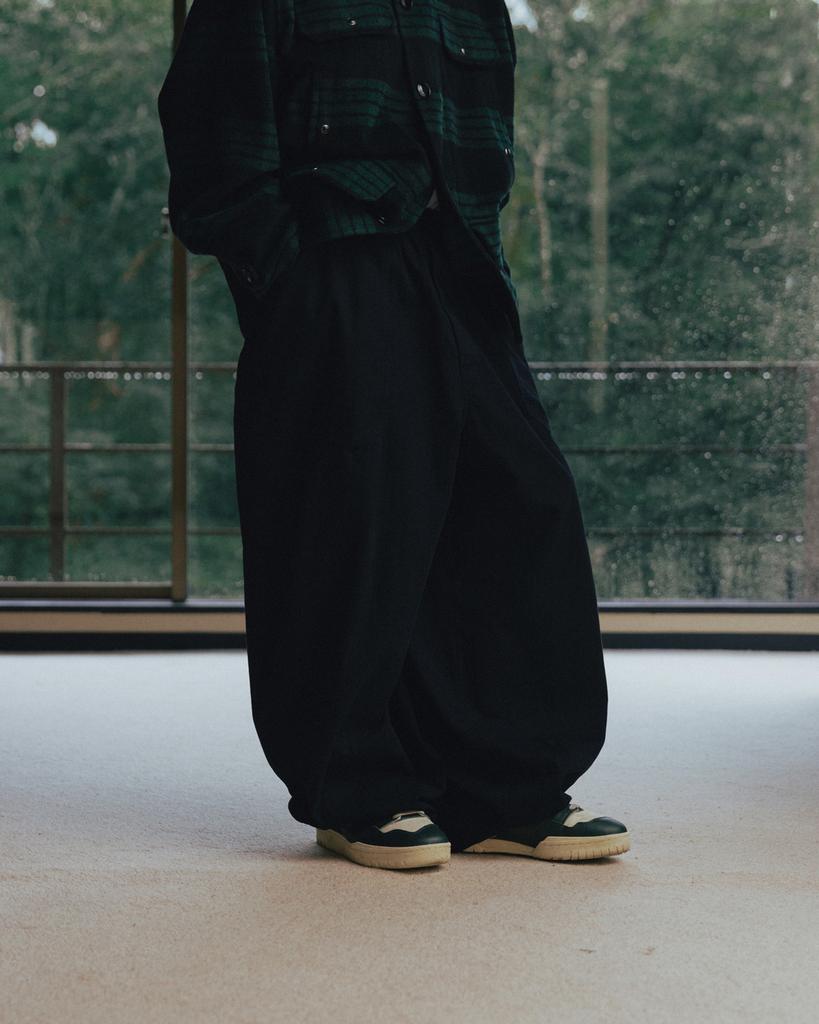 ANGLAN Herringbone Fatigue Balloon Pants - Black