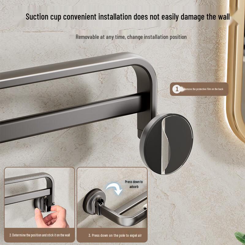 Suction Cup Foldable Bathroom Towel Rack