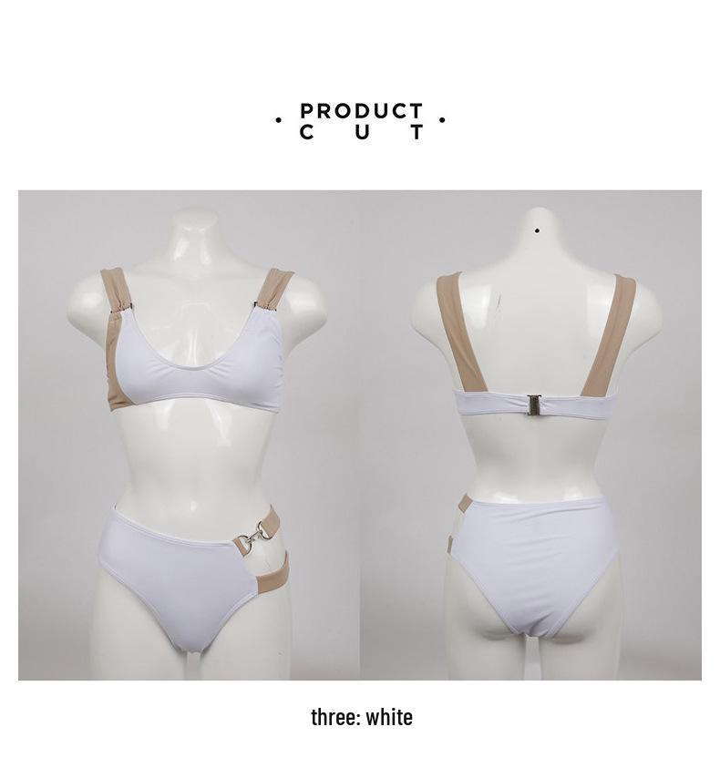 Bikini Sexy de Dos Piezas con Bloques de Color para Mujer - Puro Deseo Estilo Europeo Americano