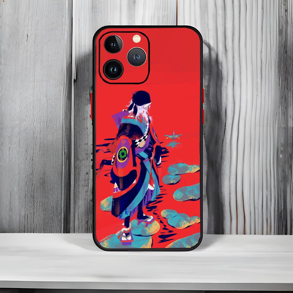Classic Horror Ukiyoe mononoke K-Kusuriuri Phone Case Black Matte Thin Phone Case For iPhone17 16 15 14 13 ProMax