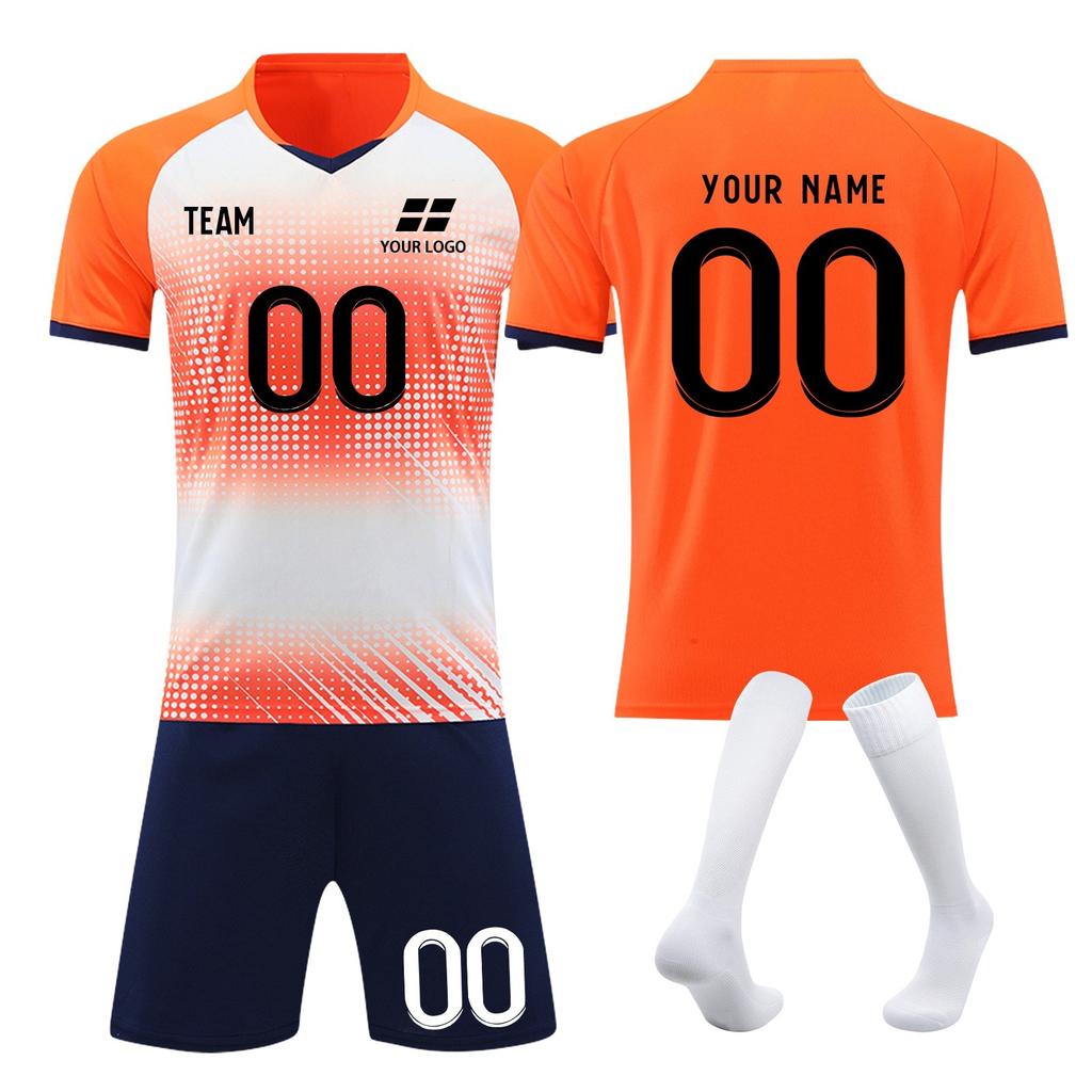 Customizable Soccer Jersey Set for Men and Women Personalized Team Uniform with & Number Sportswear Kit