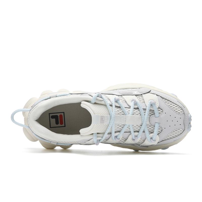 FILA PILA Lightweight, Breathable, And Slip Resistant Low top Chunky Sneakers Women's Milk White/Rain Mist Gray F12W622132FGN