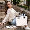 Cute Pink Bow Print Tote Bag Casual Large Capacity Daily Commute Shopping Handbag for Women