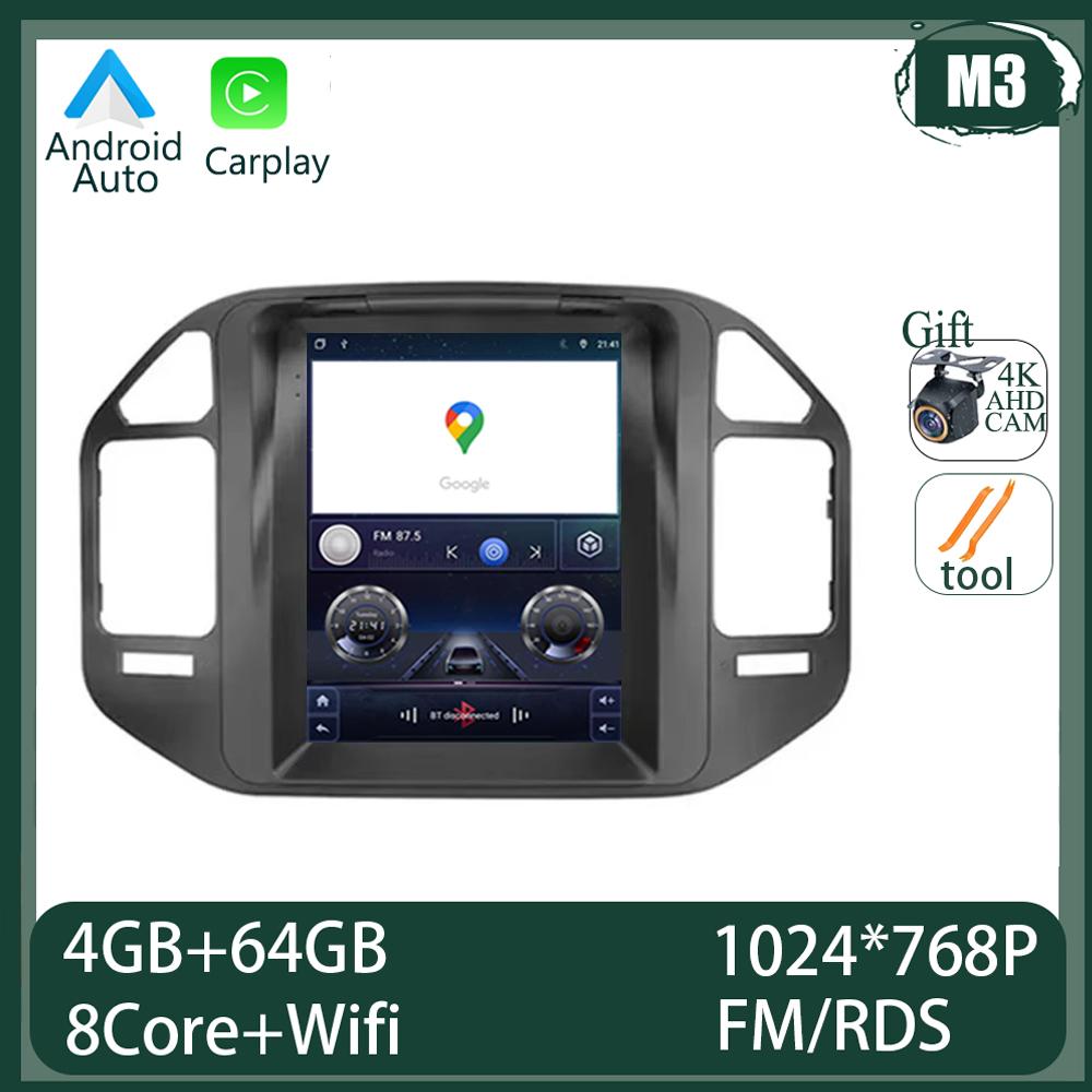 9.7 inch Android 14 For Mitsubishi Pajero 3 V60 V68 V73 1999 - 2011 Car Radio Multimedia Video Player GPS Navigation Carplay