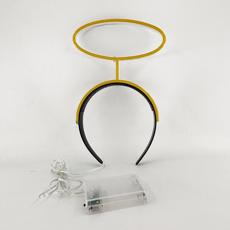 LED Neon Angel Halo Light-Up Headband for Christmas, Halloween, Concerts, Decoration, and Costumes