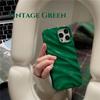 Fashion Solid Color The Puffer Case For iPhone 14 13 12 11 Pro Max 14ProMax 13Pro Silk Wrinkle Green Soft Phone Cover Case